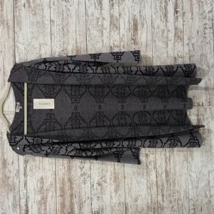 Gray/Black Long Cardigan